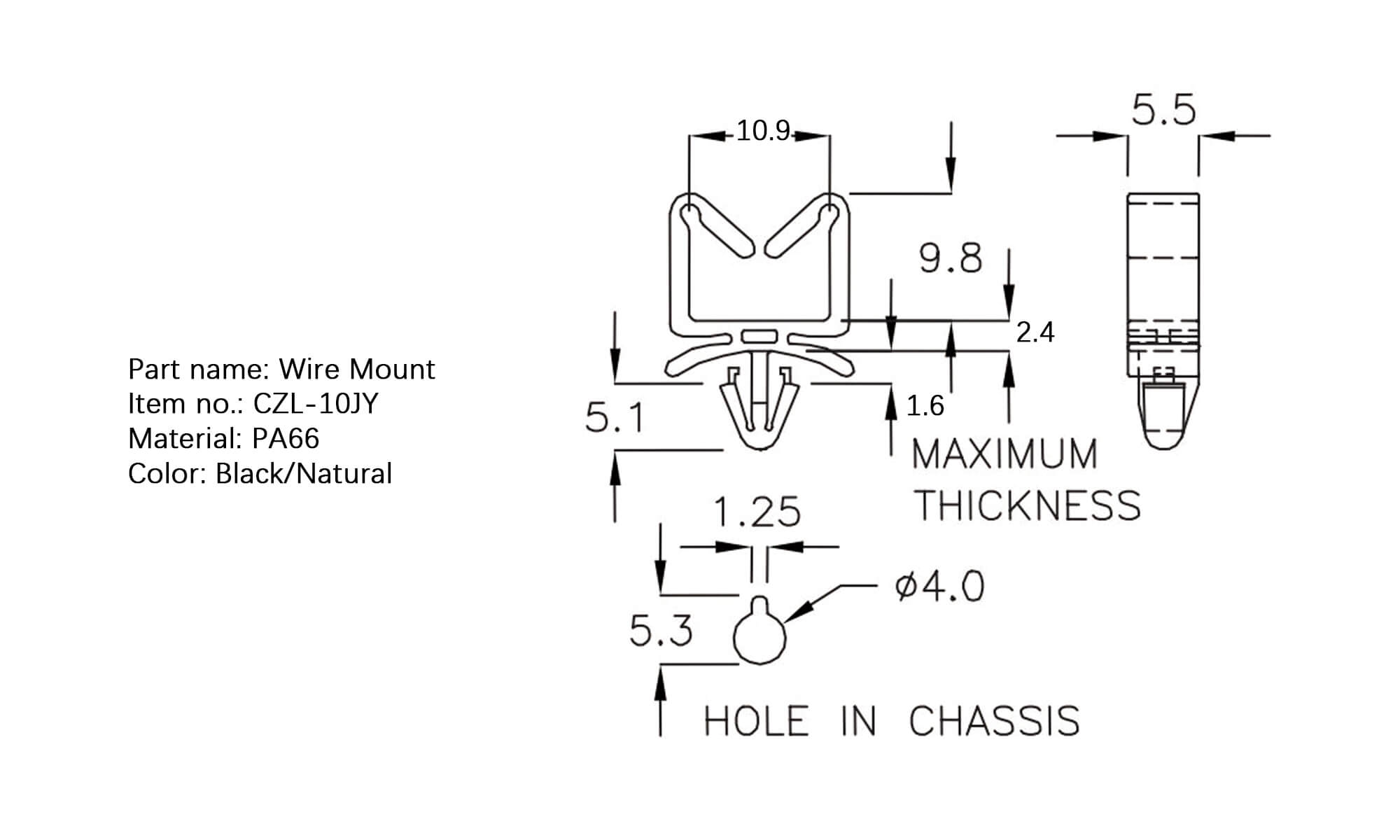 Plastic Wire Mount CZL-10JY